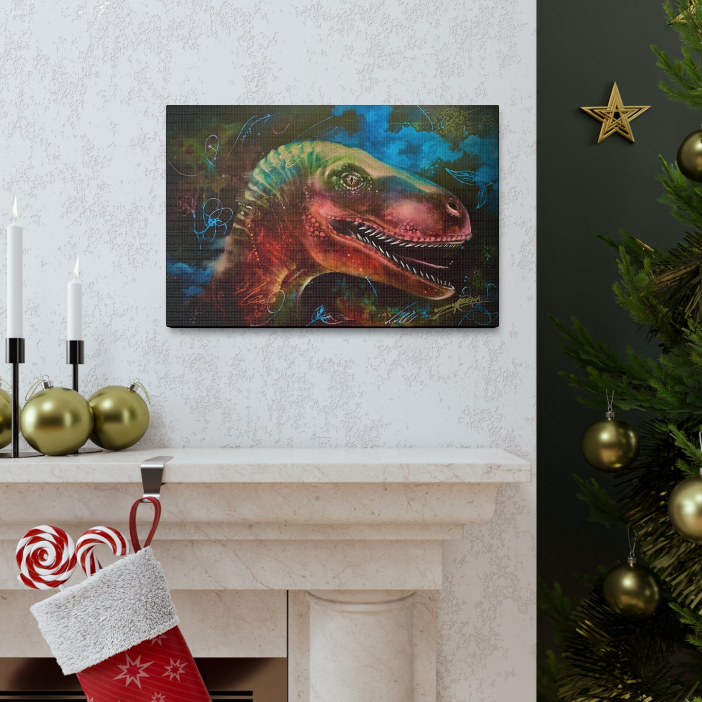 Velociraptor Canvas Gallery Wrapped Print
