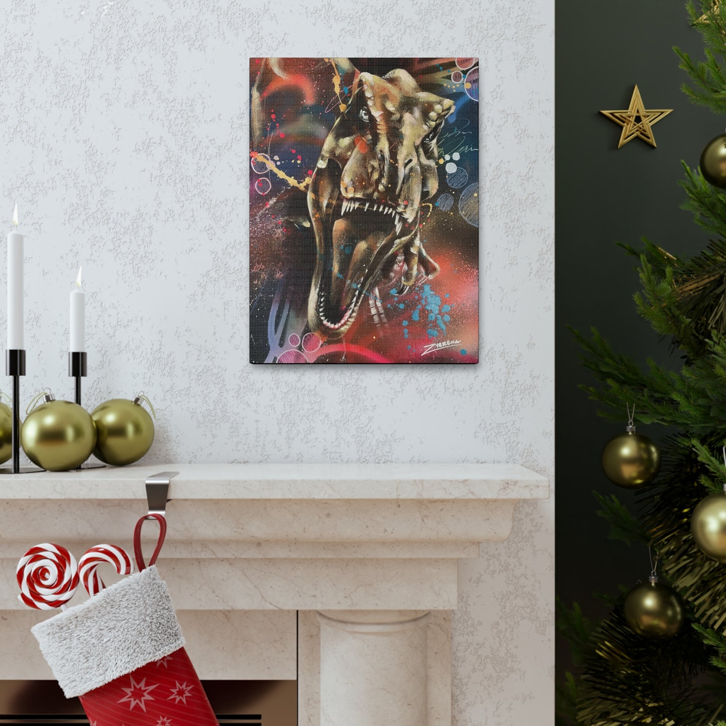 Tyrannosaurus Rex Canvas Gallery Wrapped Print