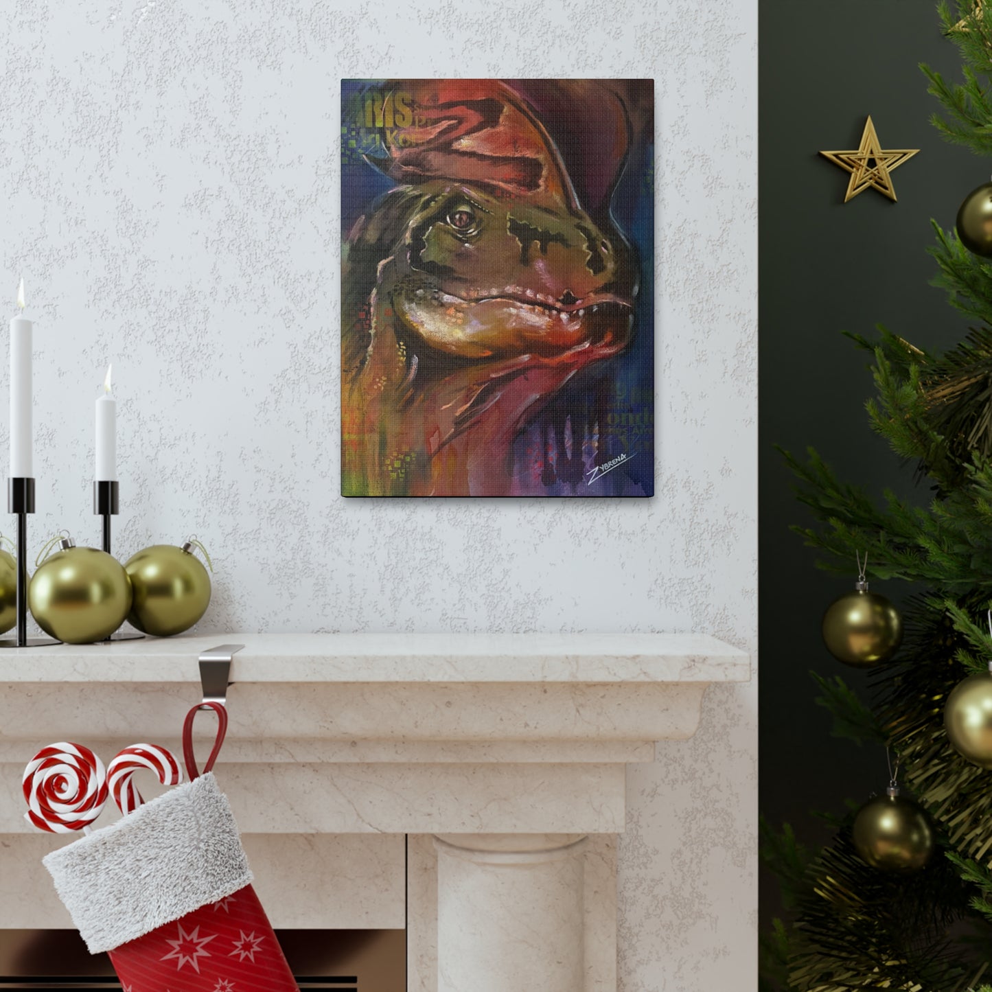 Dilophosaurus Canvas Gallery Wrapped Print